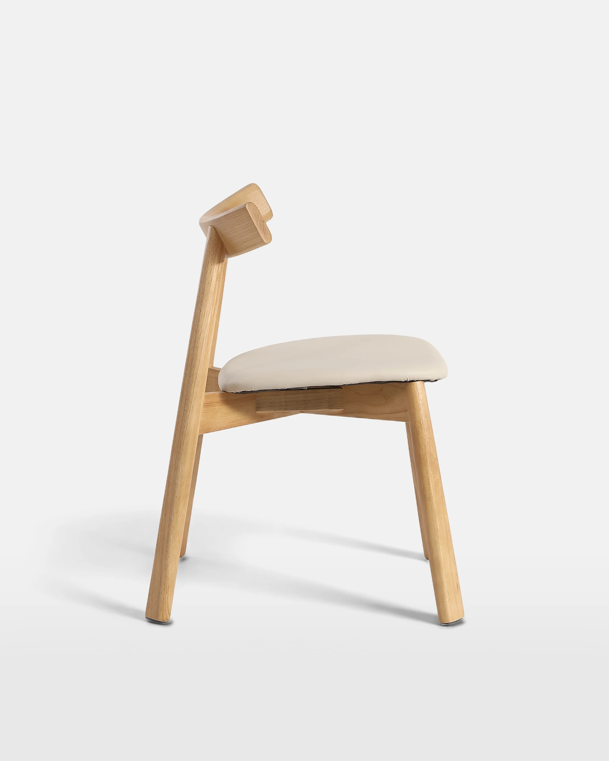 Silla de comedor de fresno, asiento tapizado – vista 2